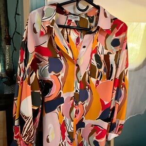 CROSBY by Mollie Burch Vibrant Red, Yellow & Navy Print Top